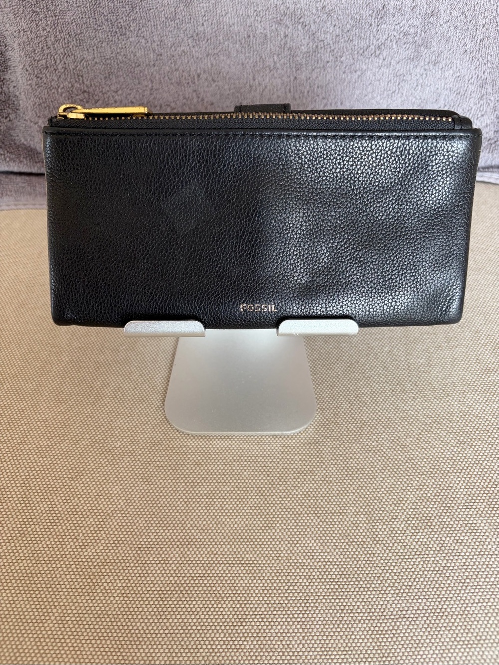 Fossil Black Pebbled Leather Snap Wallet - Picture 4 of 9